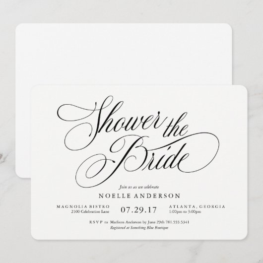 Musical Bridal Shower Uitnodiging (Voorkant / Achterkant)