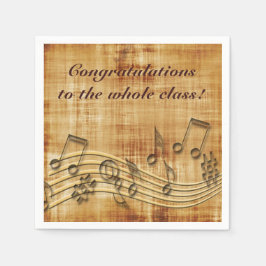 Musical Brown Paper Party Napkins Servet
