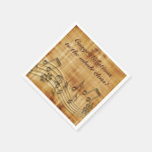 Musical Brown Paper Party Napkins Servet (Hoek)