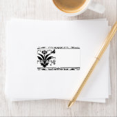 Musical Bumble Bee Damask Borders Shipping Etiket (Insitu)