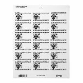 Musical Bumble Bee Damask Borders Shipping Etiket (Full Sheet)