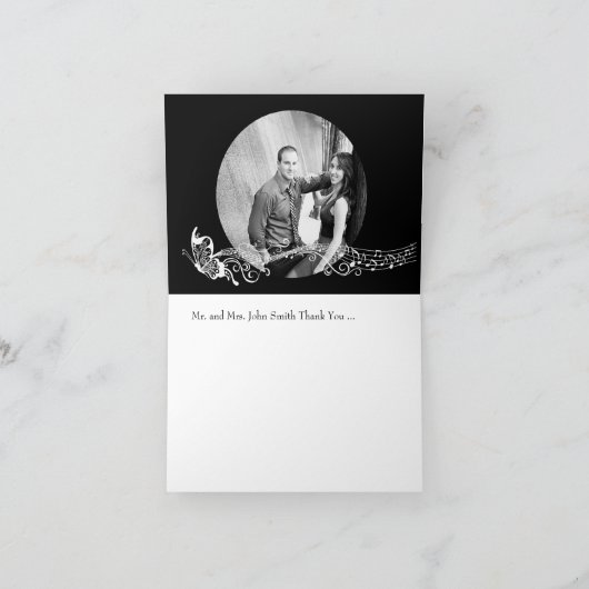 Musical Butterflies Gepersonaliseerde foto Dank u Bedankkaart (Binnen)