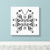 Musical Butterfly Music Note Scroll Design Canvas Afdruk (Insitu (Houten vloer))