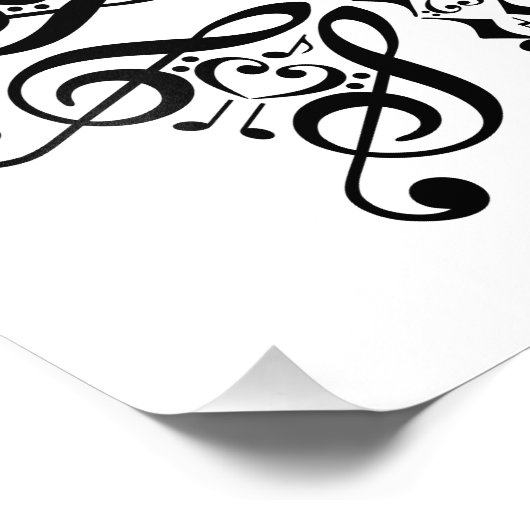 Musical Butterfly Music Note Scroll Design Foto Afdruk (Hoek)