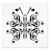 Musical Butterfly Music Note Scroll Design Foto Afdruk (Voorkant)