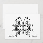Musical Butterfly Music Note Scroll Design Kaart (Voorkant / Achterkant)