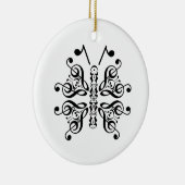 Musical Butterfly Music Note Scroll Design Keramisch Ornament (Rechts)