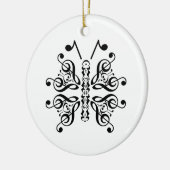 Musical Butterfly Music Note Scroll Design Keramisch Ornament (Links)