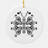 Musical Butterfly Music Note Scroll Design Keramisch Ornament (Achterkant)