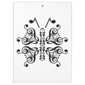 Musical Butterfly Music Note Scroll Design Klembord (Achterkant)