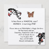 MUSICAL CAT First Birthday Party Black Champagne Kaart (Achterkant)