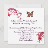 MUSICAL CAT First Birthday Party, Red and White Kaart (Achterkant)