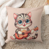 Musical Cat Funny Clipart Throw Pillow for Kids Kussen (Deken)