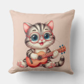 Musical Cat Funny Clipart Throw Pillow for Kids Kussen (Voorkant)