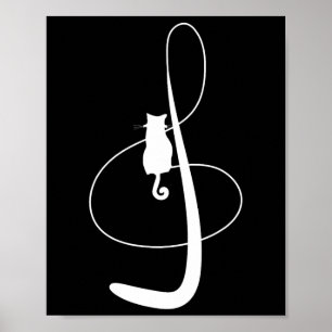 Musical Cat Music Kat Feline Musician T-shirt Poster