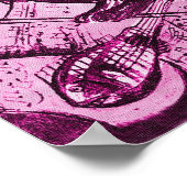 MUSICAL CAT,PInk Violet en White Poster (Hoek)
