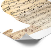 Musical Cat Poster - Voeg uw eigen achtergrondkleu (Hoek)