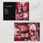 MUSICAL CAT, Red en White Black Visitekaartje (Voorkant / Achterkant)