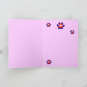 MUSICAL CAT, Roze Fuchsia White Feestdagen Kaart (Binnen)