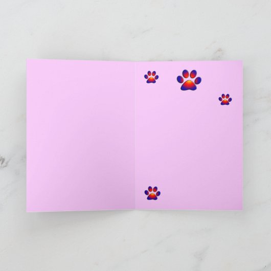 MUSICAL CAT, Roze Fuchsia White Feestdagen Kaart (Binnen)