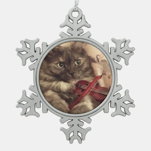 Musical Cat Snowflake Ornament van RoseWrites (Voorkant)
