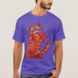 Musical Cat Speelt Vioolorkest Klassieke Muziek b T-shirt