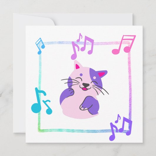Musical Cat Square Kaart (Voorkant)