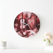 MUSICAL CAT WITH OWL VIOLIN AND HARP, RED WHITE GROTE KLOK (Huis)