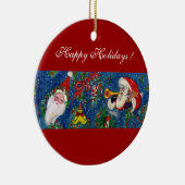 MUSICAL CHRISTMAS NIGHT, SANTA BUGLER Red Heart Keramisch Ornament (Rechts)
