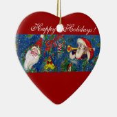 MUSICAL CHRISTMAS NIGHT, SANTA BUGLER Red Heart Keramisch Ornament (Rechts)