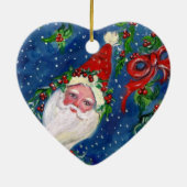 MUSICAL CHRISTMAS NIGHT/SANTA CLAUS BUGLER KERAMISCH ORNAMENT (Achterkant)