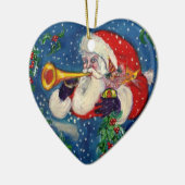 MUSICAL CHRISTMAS NIGHT/SANTA CLAUS BUGLER KERAMISCH ORNAMENT (Links)