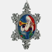 MUSICAL CHRISTMAS NIGHT/SANTA CLAUS BUGLER TIN SNEEUWVLOK ORNAMENT (Links)