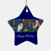 MUSICAL CHRISTMAS NIGHT SANTA CLAUS PORTRAT Star Keramisch Ornament (Rechts)
