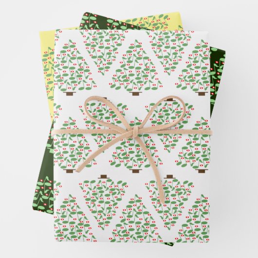 Musical Christmas Tree Wrapping Paper Sheets (In situ)