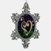 Musical Clef Heart Glitter Holiday Ornament (Links)