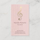 Musical Clef Logo Vocalist Singer Blush Pink Music Visitekaartje (Voorkant)