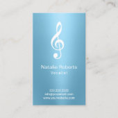 Musical Clef Logo zanger Licht Blauw Muziek Visitekaartje (Voorkant)
