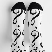 Musical Clef Note, Full Print Creming Sokken (Top)