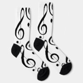 Musical Clef Note, Full Print Creming Sokken (Rechts)
