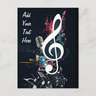 Musical Cleft Note Abstract Briefkaart
