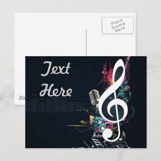 Musical Cleft Note Abstract Briefkaart (Voorkant / Achterkant)