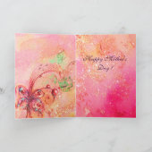 MUSICAL CLOED AND PINK SPARKLES Happy Moederdag Kaart (Binnen)