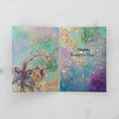 MUSICAL CLOED AND PINK SPARKLES Happy Vaderdag Kaart (Binnen)