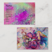 MUSICAL CLOWN Roze Paarse Blauwe Waterverf Visitekaartje (Voorkant / Achterkant)