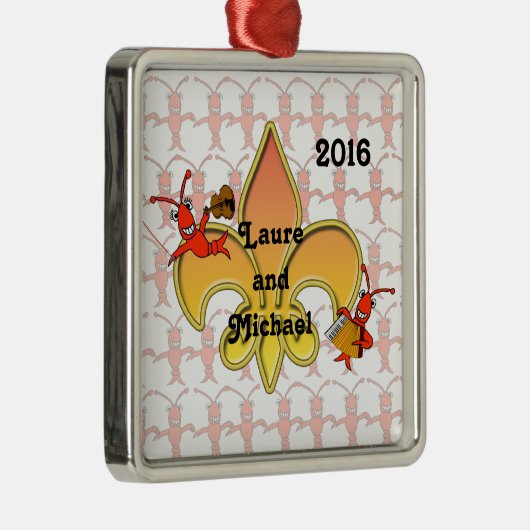 Musical Crawfish Fleur de Lis Ornament (Rechts)