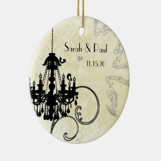 Musical Cute Black Birds  Chandelier Keramisch Ornament (Rechts)