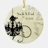 Musical Cute Black Birds  Chandelier Keramisch Ornament (Voorkant)