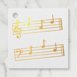 MUSICAL DAD NOTES TREBLE BASS CLEF STAVES FATHER BEDANKJES LABELS