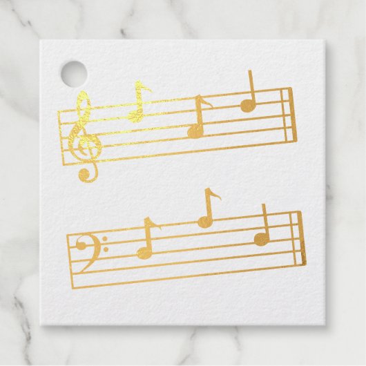 MUSICAL DAD NOTES TREBLE BASS CLEF STAVES FATHER BEDANKJES LABELS (Voorkant)